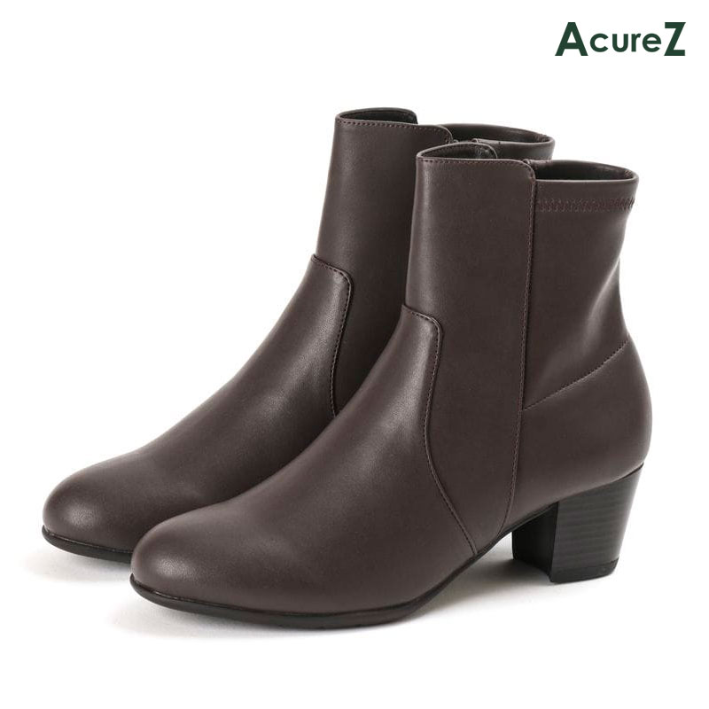 レディース ブーツ AcureZ 2E ヒール 5cm asics [ ブラウン アキュアーズ レディース アシックス 防水 生活防水 防水 雨 雨靴 梅雨 ストレッチブーツ ラウンドトゥ チャンキーヒール 靴 コンフォートシューズ 消臭 衝撃吸収 クッション ]
