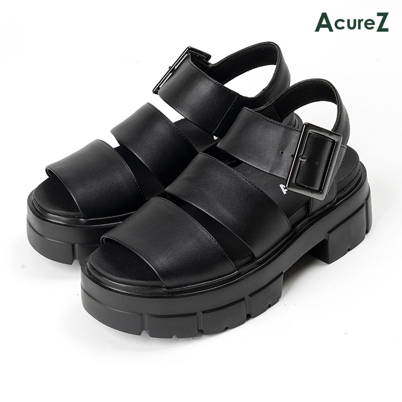 サンダル AcureZ 3E 5.5cm ブラック 厚底 サンダル アシックス 疲れない 女性 レディース アキュアーズ..