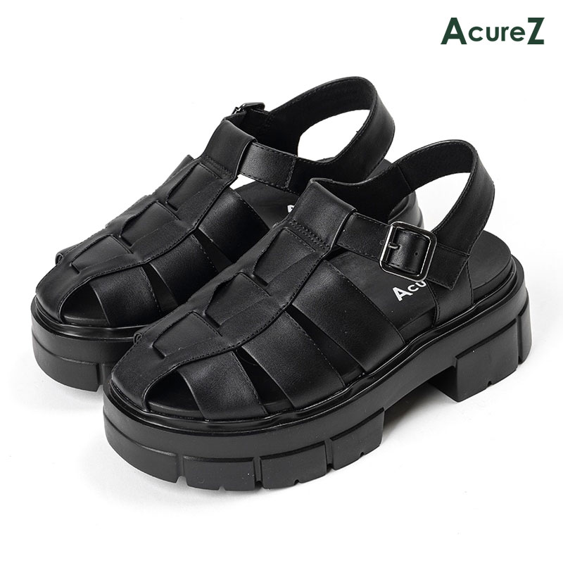 サンダル AcureZ 3E 5.5cm ブラック 厚底 サンダル アシックス 疲れない 女性 レディース アキュアーズ..