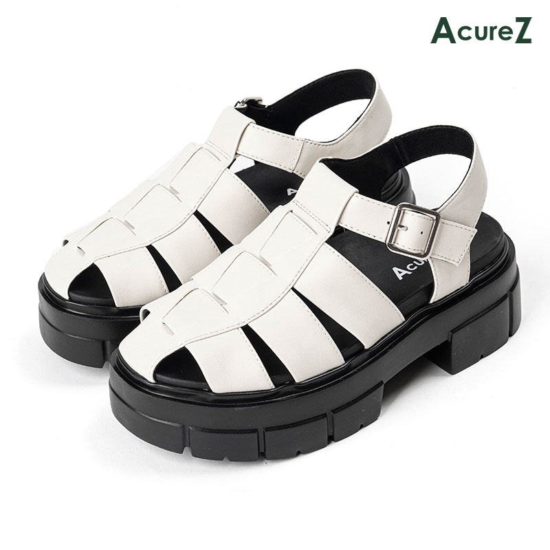 サンダル AcureZ 3E 5.5cm ダークホワイト 厚底 サンダル アシックス 疲れない 女性 レディース アキュ..