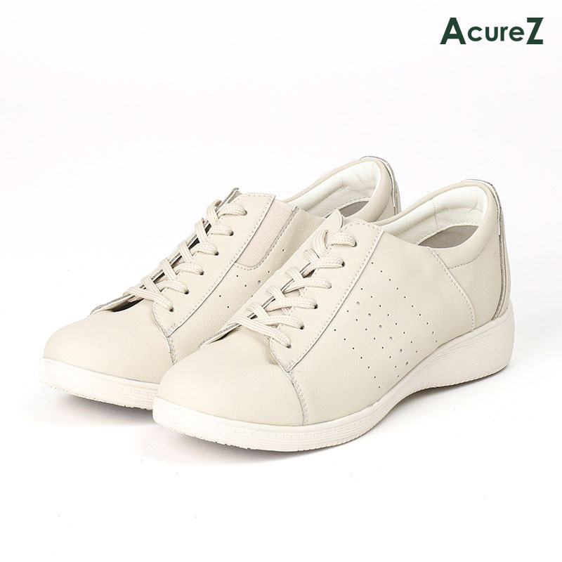 スニーカー AcureZ 3E 母趾にやさしい アイボリー レディース アキュアーズ アシックス 疲れない 女性 レディースシューズ AcureZ ブランド 疲れない 靴 柔らか [ 外反母趾 通気性 痛くない 痛くならない 大人 20代 30代 40代 50代 きれいめ お出かけ 夏 ]