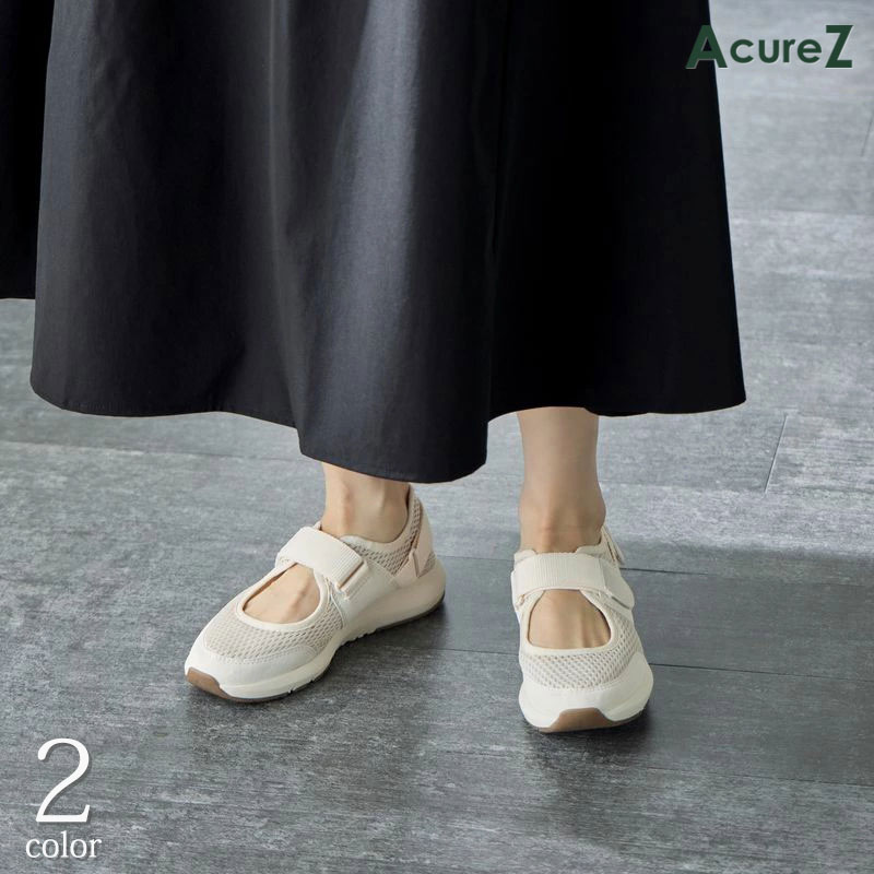 [ 超軽量 ] スニーカー サンダル レディース スポーツサンダル スポサン asics アシックス アキュアーズ AcureZ [ 軽量 シューズ 靴 メッシュ 痛くならない たくさん歩ける 通気性 涼しい 蒸れない クッション 疲れない ストラップ付き ブラック ホワイト スポーツ 夏 大人 ]