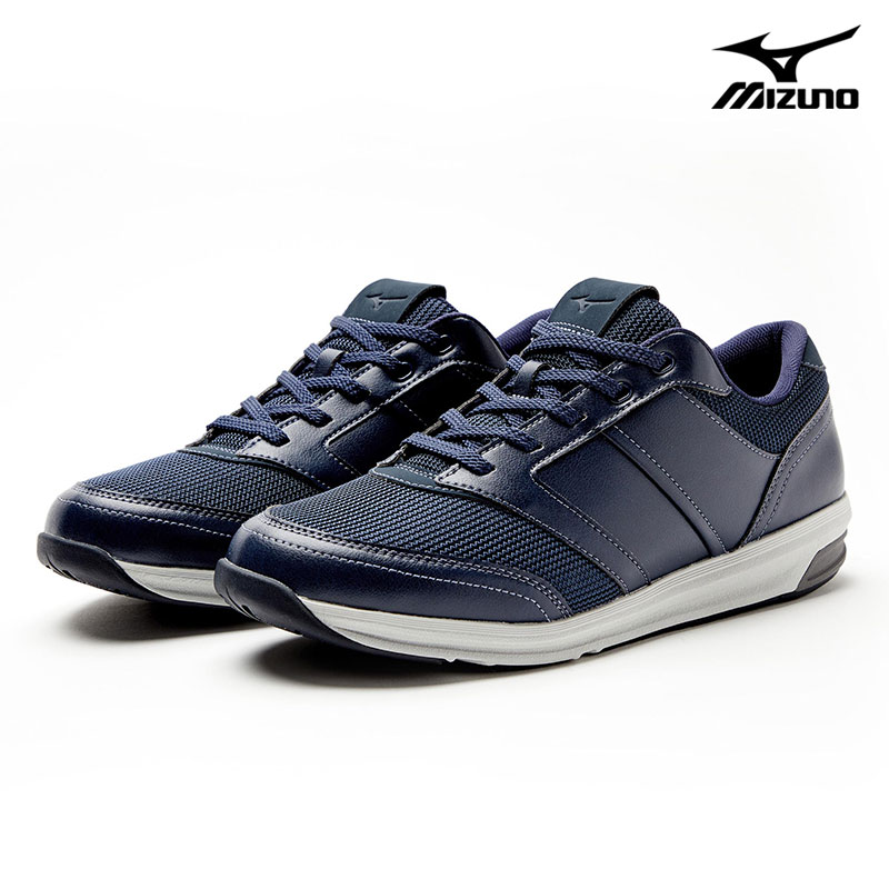 ウォーキングシューズ YOUDO 3E mizuno [ ネイビー ユウドウ メンズ ミズノ ラウンドトゥ 靴 スニーカー コンフォートシューズ 紐 紐靴 レースアップ ファスナー付き 膝に優しい O脚にお悩み 転びにくい 転び ころび 外反母趾 衝撃緩和 クッション ]