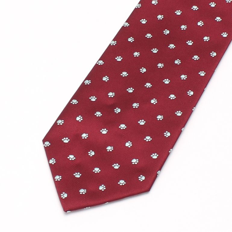 necktie ネクタイ ユニークネクタイ 肉球 モチーフ メンズ 男/TIE-FT03 [レギュラーネクタイ 猫 ネコ 肉球 動物 アニマル 獣医 ペット モチーフ イラスト シルエット 可愛い ポップ オシャレ プレゼント ギフト 贈り物 洗える スーツ ビジネス] [M便 1/5] 春夏 クールビズ