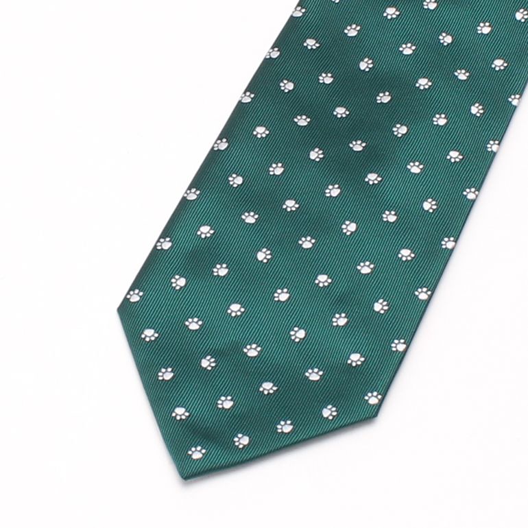 necktie ネクタイ ユニークネクタイ 肉球 モチーフ メンズ 男/TIE-FT04 [レギュラーネクタイ 猫 ネコ 肉球 動物 アニマル 獣医 ペット モチーフ イラスト シルエット 可愛い ポップ オシャレ プレゼント ギフト 贈り物 洗える スーツ ビジネス] [M便 1/5] 春夏 クールビズ