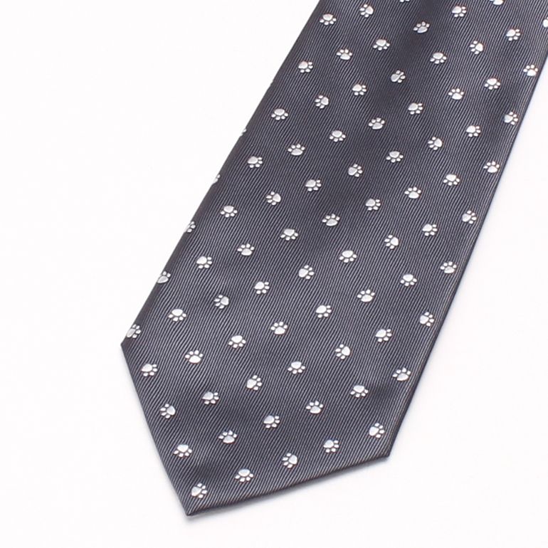 necktie ネクタイ ユニークネクタイ 肉球 モチーフ メンズ 男/TIE-FT05 [レギュラーネクタイ 猫 ネコ 肉球 動物 アニマル 獣医 ペット モチーフ イラスト シルエット 可愛い ポップ オシャレ プレゼント ギフト 贈り物 洗える スーツ ビジネス] [M便 1/5] 春夏 クールビズ