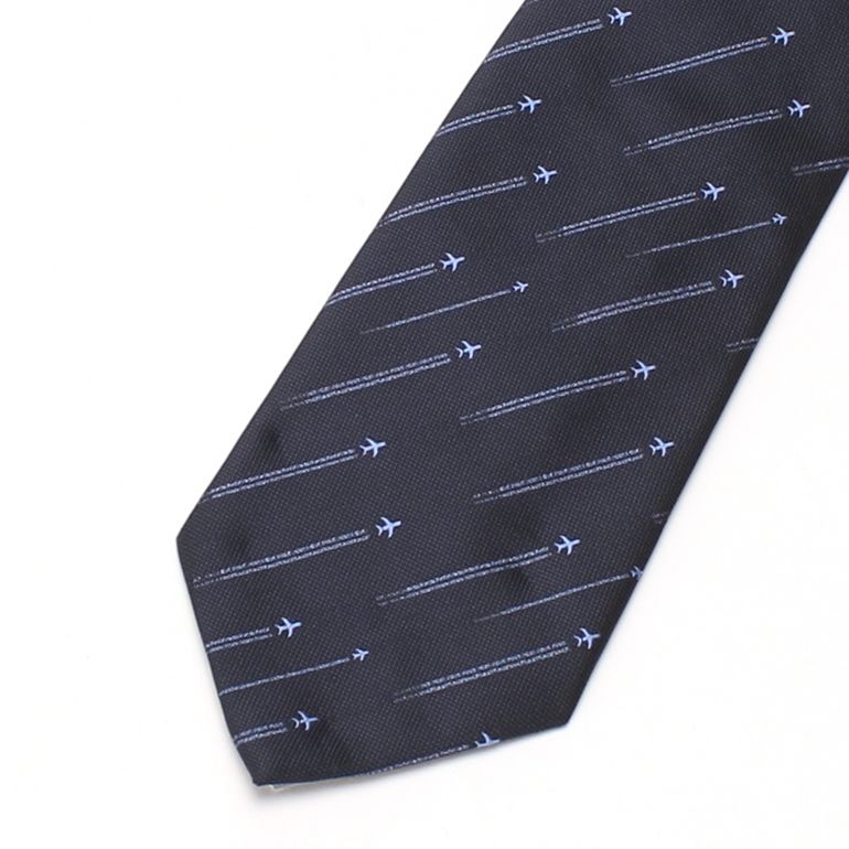 necktie ネクタイ ユニークネクタイ 飛行機 モチーフ メンズ 男/TIE-FT23 [レギュラーネクタイ 飛行機 パイロット 乗り物 モチーフ イラスト シルエット 可愛い ポップ オシャレ プレゼント ギフト 贈り物 洗える スーツ ビジネス] [M便 1/5] 春夏 クールビズ