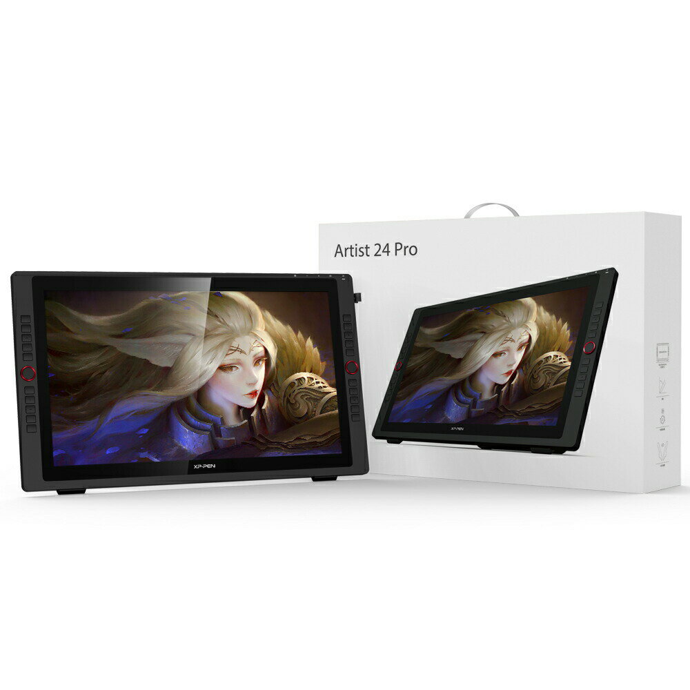 XPPen Artist 24 Pro 傾き検知機能 90%RGB色域 バッテリー充電不要ペン 8192レベル筆圧 USB-C to USB-C直接接続できる液晶タブ