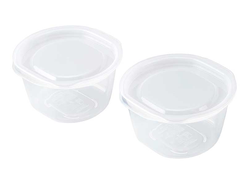 保存容器 楽ちんパック ごはん 大盛り用 2個組 クリアー ホワイト イノマタ化学