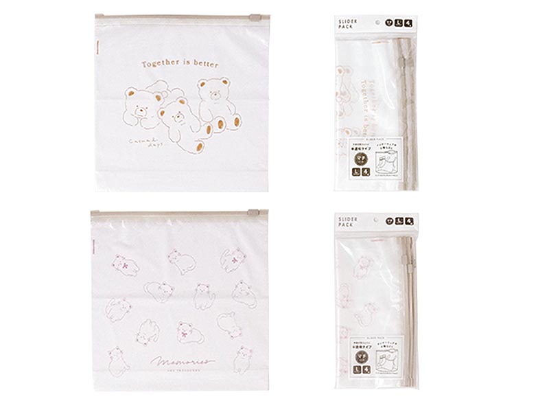 半透明 パックスライダー付 L スクエア 4枚 アニマル柄