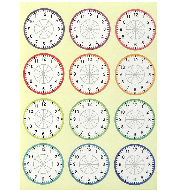 書き込めるシール とけい 72片