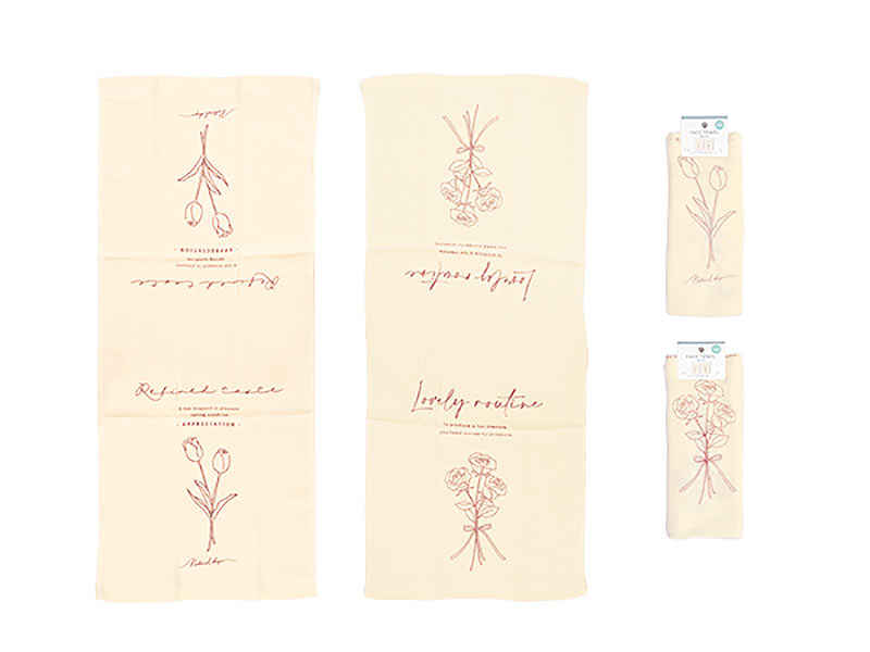 タオル プリント フェイスタオル フラワー柄 2コレクション