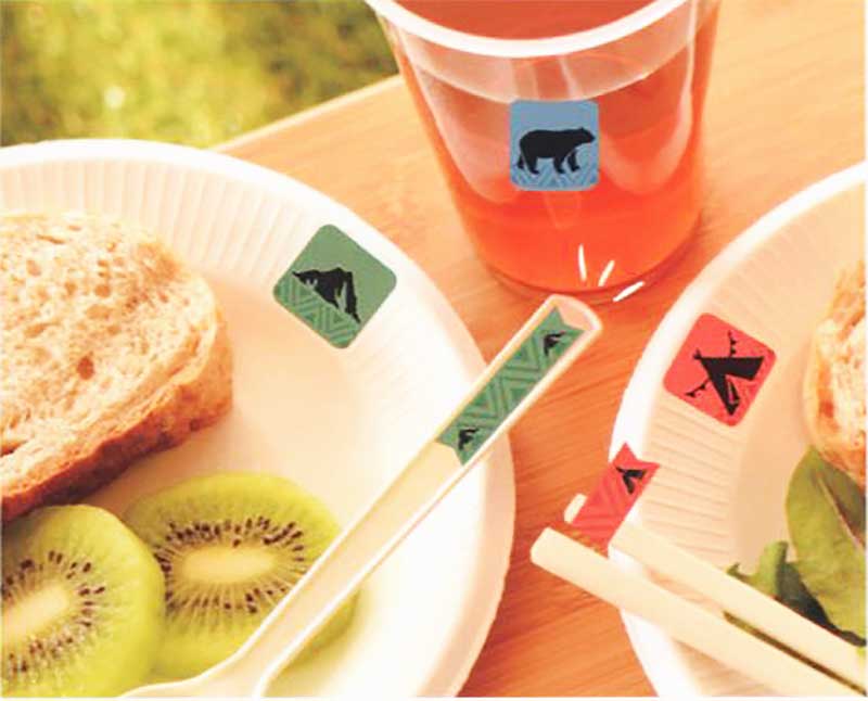 キャンプ＆アウトドア用　シールマーク　アイコン風