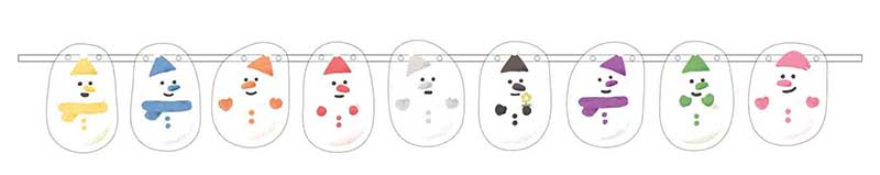 ガーランド クリア 雪だるま柄