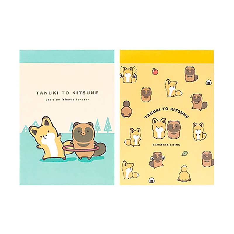 タヌキとキツネ A6 メモ帳 30枚のサムネイル