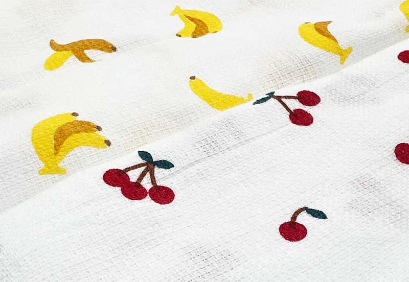 プリントフェイスタオル バナナ&チェリー柄