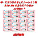 手・口まわりふきとりシート60枚　20個セット