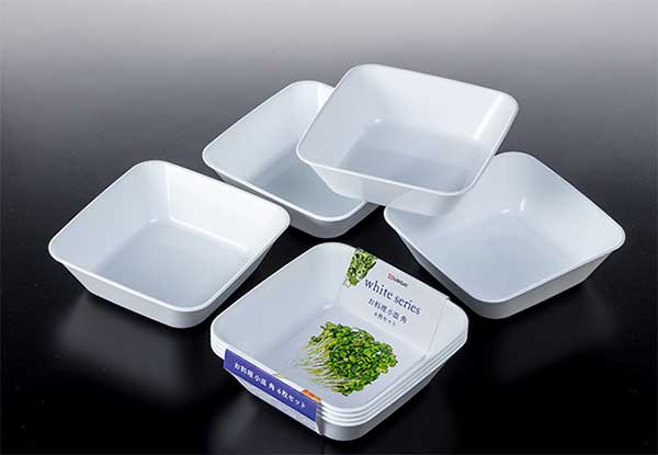 食器 お料理 小皿 角 4P ホワイト