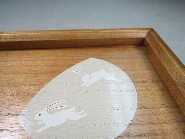 紀州漆器 27cm角盆 桐 月うさぎ 和食器の紹介画像2