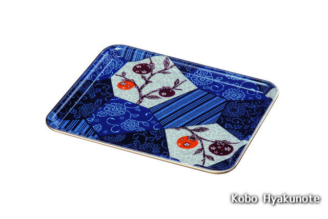 12.0長手盆 （布貼・ノンスリップ） 柿