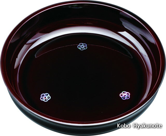 Large Bowl - 8.0菓子鉢 溜 貝張 やまと梅