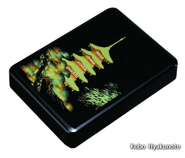 11.0加伏文庫 黒 五重の塔(金蒔絵・内梨子地塗・A4判)