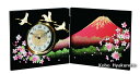 屏風時計 一富士二鶴三桜(3)