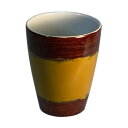 錦古里漆器店:「越前焼黄うるし巻塗ビアカップ」NISHIKINURI