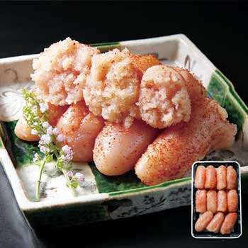 丸市食品：お料理にも使い易いお徳用「無着色辛子明太子 切子」350g(クール冷凍便)