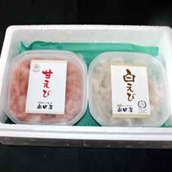 奥田屋：紅白えび お刺身・海鮮丼セット ギフト箱入(甘えび&白えび)クール冷凍便