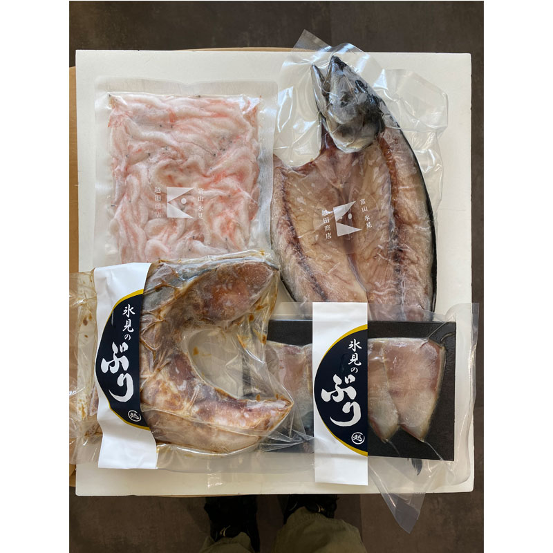 越田商店:天然のいけす、富山湾でとれた「富山の旬の海産物セット」(クール冷凍便)
