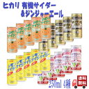 4種セット ヒカリ 有機 サイダー (みかん・レモン・ぶどう) & 有機 ジンジャーエール 250ml 炭酸飲料 オーガニック アソート 詰め合わせ 光食品 缶...