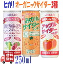 3種セット ヒカリ 有機サイダー3種( ぶどう ・ みかん ・ アップル ) 250ml 炭酸飲料 オーガニック アソート 詰め合わせ 光食品 缶ジュース サワー 焼酎 プレゼント ギフト お中元 暑中見舞い