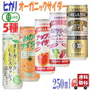 5種セット ヒカリ 有機 サイダー 5種 ( みかん ・ ぶどう ・ アップル ・ ジンジャーエール ・ レモンスカッシュ ) 250ml 炭酸飲料 オーガニック アソート 詰め合わせ 砂糖不使用 光食品 缶ジュース サワー 焼酎 プレゼント ギフト お中元 暑中見舞い