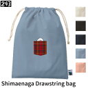 シマエナガ 巾着 フェアトレード コットン Lサイズ ポケット風ひょっこりシマエナガ チェック 袋 小物入れ 巾着バッグ 通勤 通学 旅行 ポーチ かわいい グ...