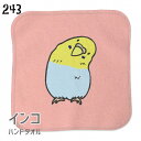インコ ハンドタオル タオルハンカチ かしげるセキセイ ピンク ハンカチ 名入れ 記念品 アニバーサリー 入学祝い 還暦 卒業祝 誕生日 クリスマス 小鳥 鳥 ...