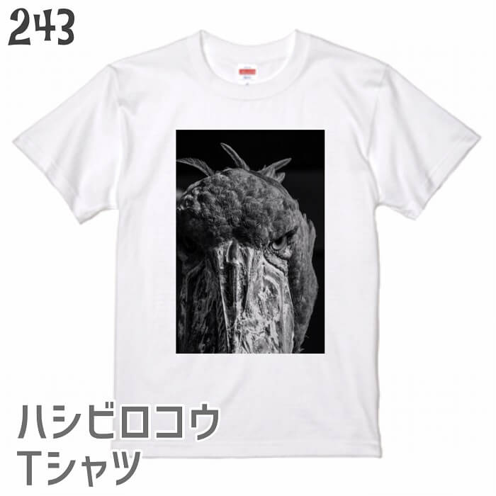 ハシビロコウ Tシャツ ハシビロコウフォトT 243 嘴広鸛 野鳥 鳥 小鳥 アニマル アフリカ ペリカン シュービル 動かない鳥 大きい 大型 シュバシロコウ ティーシャツ プレゼント ビッグTシャツ
