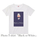 レディース デザイン Tシャツ 「Black or White」 ホワイト 綿100% グラフィックT フォトT バラ 薔薇 女 モノクロ 白黒 オシャレ プレゼント 【受注生産】