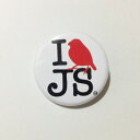 文鳥 缶バッジ I LOVE JS 32mm WHITE 缶バッチ 小鳥 鳥 鳥好き 雑貨 デザイン イラスト アニマル かわいい グッズ ブンチョウ ぶんちょ...