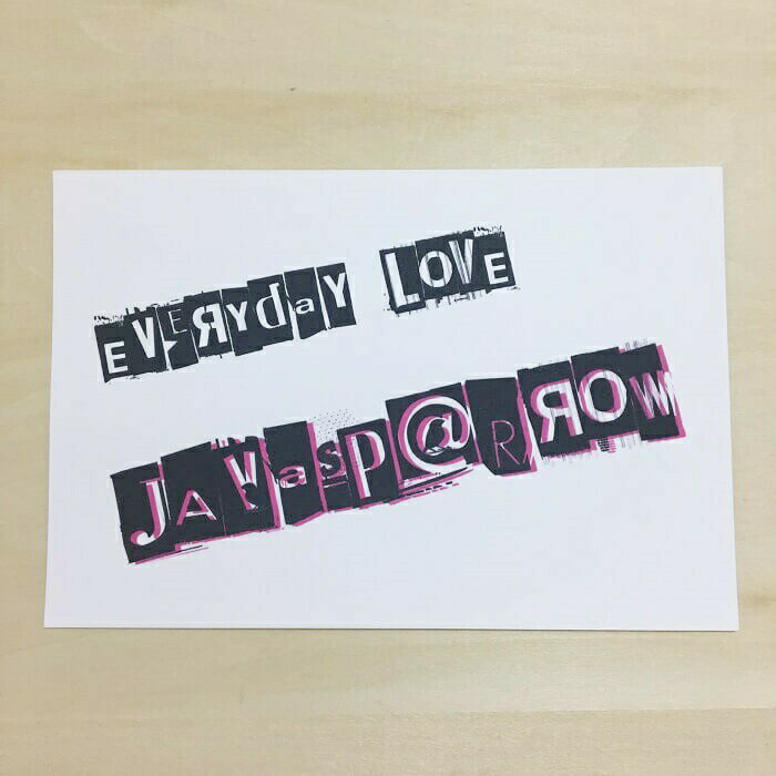 文鳥 ポストカード EVERYDAY LOVE JAVASPARROW はがき ハガキ 葉書 年賀状 暑中お見舞 暑中見舞い 挨拶..