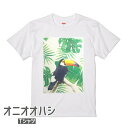 オニオオハシ Tシャツ 世界の野鳥シリーズ ＃2 メンズ 綿100 鳥 小鳥 ことり おにおおはし オオハシ オオオオハシ ブラジル 国鳥 野鳥 南国 カリブ海 南米 ジャングル アマゾン アマゾンの宝石 カラフル 大型 プレゼント ギフト