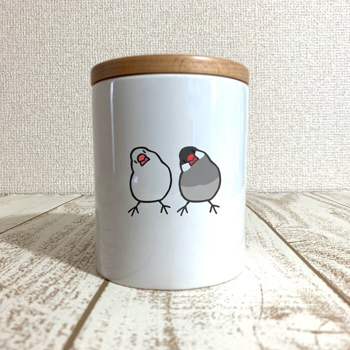 文鳥 キャニスター かしげるブラザーズ 食器 キッチン 保存容器 磁器 コーヒー 紅茶 ソルト シュガー 収納 キッチン雑貨 木蓋 ストッカー 北欧 ナチュラル おしゃれ カフェ 小鳥 鳥 鳥好き 雑貨 名入れ 記念品 かわいい グッズ プレゼント ギフト