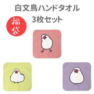 【福袋】 【ハッピーバッグ】 文鳥 ハンドタオル タオルハンカチ 白文鳥 セット ハンカチ 幼稚園 保育園 入学 入学祝い 還暦 卒業祝 誕生日 クリスマス 小鳥 鳥 鳥好き 雑貨 デザイン イラスト アニマル かわいい グッズ ぶんちょう プレゼント ギフト