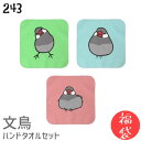 【福袋】 【ハッピーバッグ】 文鳥 ハンドタオル タオルハンカチ シルバー文鳥 セット ハンカチ 幼稚園 保育園 入学 入学祝い 還暦 卒業祝 誕生日 クリスマ...