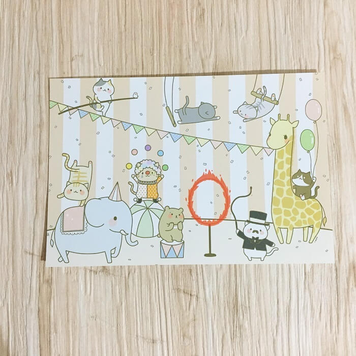 ネコ ポストカード サーカス猫ポストカード イラストレーターとき はがき ハガキ 葉書 年賀状 暑中お見舞 暑中見舞い 挨拶状 季節のあいさつ 雑貨 おしゃれ ...