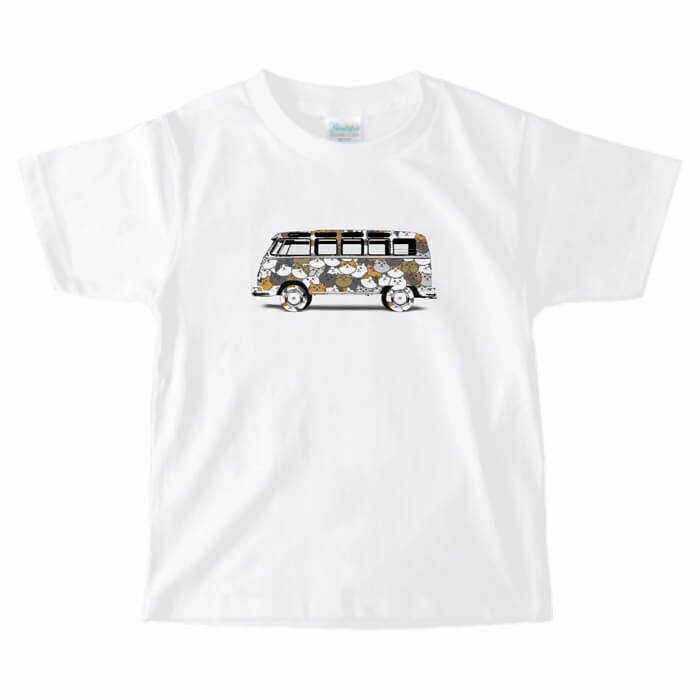 キッズ ベビー ネコ Tシャツ ネコのバス 243 子供服 ベビー 小鳥 鳥 鳥好き 雑貨 ネコ ねこ 猫 文鳥 セキセイインコ オカメインコ マメルリハ コザクラインコ シマエナガ ハシビロコウ フィンチ インコ