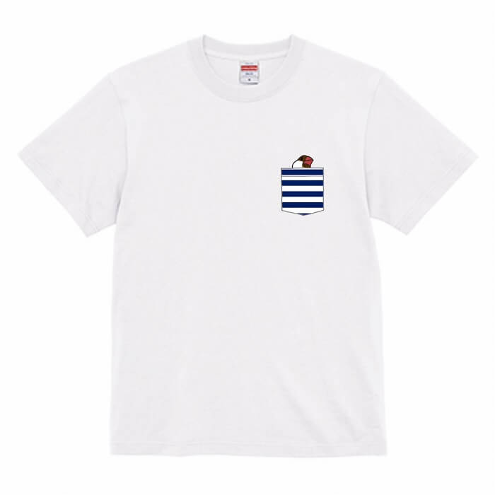 【アウトレット】【レアアイテム】 文鳥 Tシャツ ポケットTシャツ風 みあげる文鳥 青ボーダー シナモン文鳥 ホワイト 243 小鳥 鳥 鳥好き 雑貨 オシャレ かわいい グッズ プレゼント ギフト 白 桜 シルバー シナモン クリーム 面白い 大きいサイズ ビッグT メール便