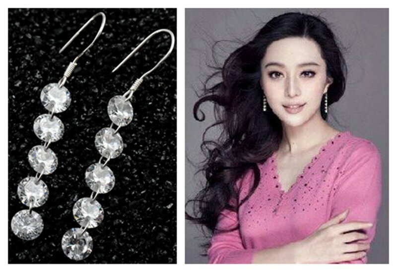 Rakuten - ステンレス ロング ピアス CZ