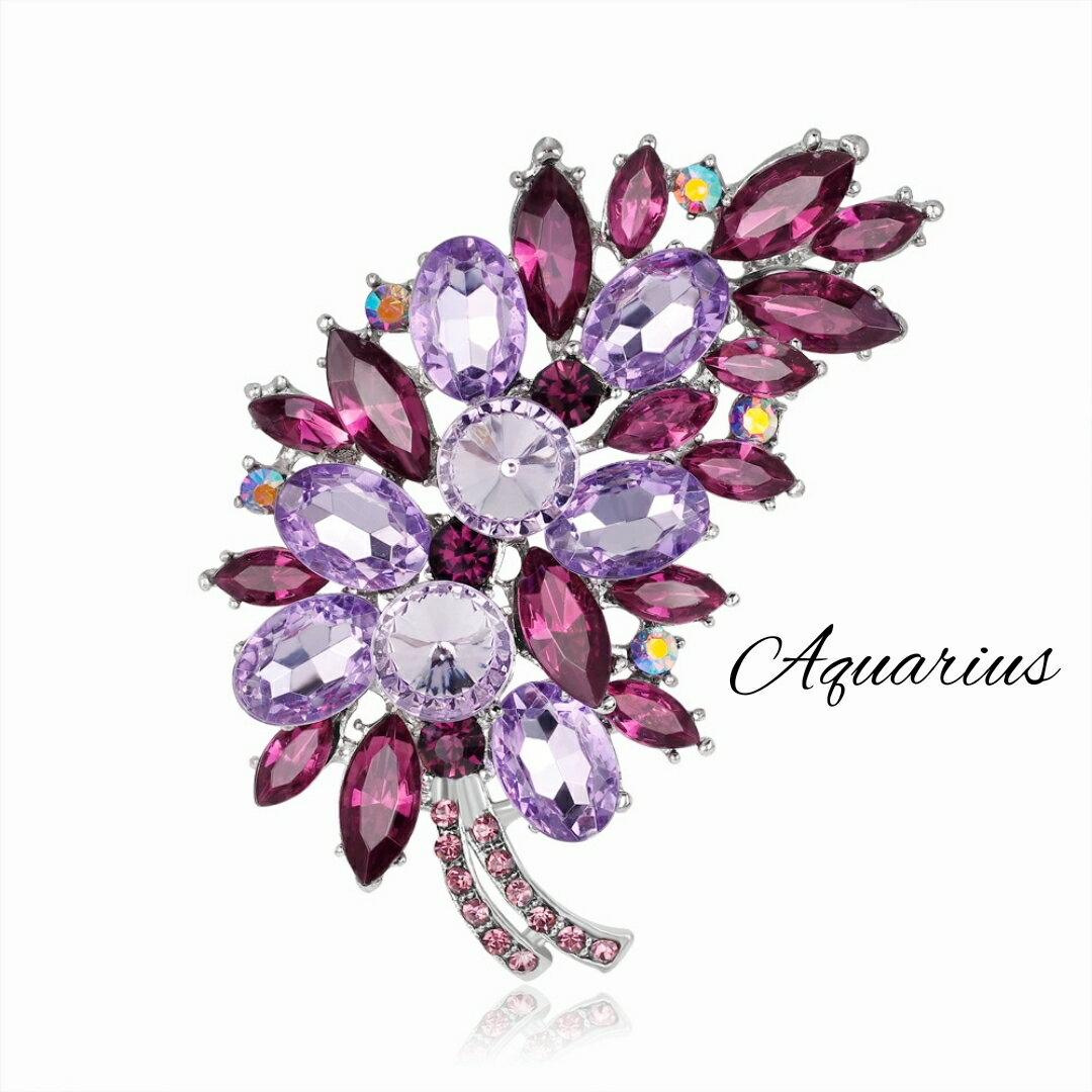 スワロフスキー 彩 フェザー ( 羽 ) ブローチ