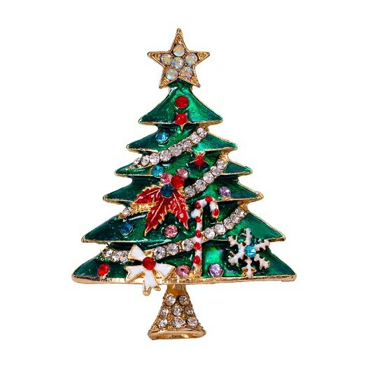 3カラー 七宝焼 と スワロフスキー の 大ぶり ゴージャス クリスマス ツリー ブロ...